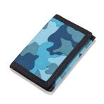 bdqpin cüzdan,Doğum Günü Hediyeleri Cüzdan,Erkekler için Çocuk Cüzdanları,Çocuklar için RFID Trifold Canvas Açık Spor Cüzdan,Sihirli Etiketli Ön Cep Cüzdanı, Mavi Kamuflaj, Üç Katlı Cüzdan