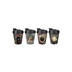 BE ACTİVE Cozzoni Plastik Bardak Kapaklı Baskılı Kahve Bardağı Coffee 4 Adet Yollanacaktır