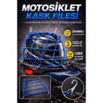 BE ACTİVE Motorsiklet Kask Filesi Kancalı Mavi