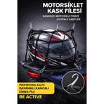BE ACTİVE Motorsiklet Kask Filesi Kancalı Siyah