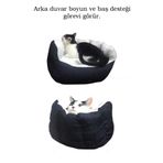 BE ACTİVE Prenses Kedi Köpek Yatağı Siyah Renk Pamuk Dokulu Kedi Ve Köpek Yatağı
