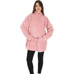 Be Active Wellsoft Oversize Tek Kişilik Kapşonlu Giyilebilir Tv Battaniyesi 100 x 75 cm Pembe Renk