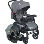 Be-Be Active Travel Çift Yön Tam Yatış Pozisyonlu Pratik Katlanır Mama Tablalı Pusetli Bebek Arabası - Gri
