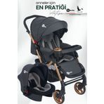 Be-Be Active Travel Çift Yön Tam Yatış Pozisyonlu Pratik Katlanır Mama Tablalı Pusetli Bebek Arabası