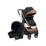 Be-Be Cool Gold Travel Sistem Bebek Arabası Seyahat Sistem Puset-Siyah