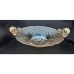 Be Beauty Şeffaf Gold Renk Kulplu 30 cm Çapında Meyvelik Sunumluk