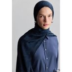 BE BLUE LACİVERT ROSE MAT JAKARLI ŞAL