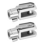 Be In Your Mind 2 adet M8x1.25 iplik 42mm uzunluk hava silindir çubuk çatal ucu çatal ucu boyunduruk eklemi bahar Pin çelik çinko kaplama Y konektörü elektronik otomatik ekipman için