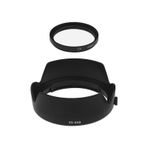 Be In Your Mind 2 parçalı süngü güneş diyaframı ve UV filtre seti, Canon RF 50 mm F1.8 STM objektif ile uyumlu, ES-65B güneş diyaframı, 43 mm UV filtreli, çiçek yaprağı şeklinde