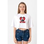 Be Mine Michael Myer Beyaz Kadın Crop Tshirt