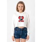 Be Mine Michael Myer Ekru Kadın Crop Kapşonlu