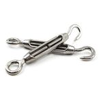 BE-TOOL Paslanmaz Çelik Gerdirme Tokası, M5 Paslanmaz Çelik 304 Kanca ve Gözlü Gerdirme Boru Sistemi, Zincir Bağlantı Çiti, Çekme Çamaşır İpi vb. için Kullanılan (2 ADET)