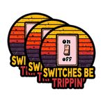 Be Trippin' & Lineman Kalıp Kesim Vinil 7,5 cm Komik Çıkartmalar - Trippin, Yan Hakem, Elektrikçi ve Baret Çıkartma Seti, Dizüstü Bilgisayar, Telefon, Su Şişeleri, Kindle için