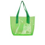 Beach Bag Baskılı Şeffaf Plaj Çantası - Yeşil - BAGMORI