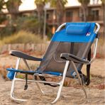 Beach Star Light Alüminyum 5 Kademeli, Tam Yatar Pozisyon, Plaj Şezlong Sandalye Mavi