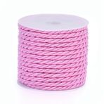 Beadthoven 1 rulo/5,46 metre 3 mm örgülü kordon, mor, parlak polyester, bükülmüş sicim ipi, kendin yap bilezikler için dekoratif iplik telleri, kolye, döşeme perdesi, ev dekorasyonu, takı yapımı