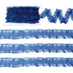Beadthoven 10 Metre Polyester Pileli Dantel Trim 33 mm Genişliğinde Fırfırlı Elastik Kumaş Dantel Kurdele Dikiş El Sanatları Kendin Yap Kostüm Yastık Kılıfı Süslemeler İlmek Yapımı, Deniz Mavisi