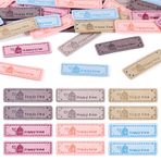 Beadthoven 42 adet mikrofiber deri etiket, dikdörtgen kelimeli mutlu zaman el yapımı kabartmalı etiketler, renkli tığ işi etiketler, kendin yap kot çantalar, ayakkabılar, şapka örgü tığ işi ürünler