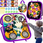 Bean Bag Toss Oyunu - Arka Bahçe, Plaj, Yeni Yürümeye Başlayan Çocuk, Dış Mekan, Doğum Günü, Dış Mekan, Doğum Günü için Çift Taraflı Katlanabilir Mısır Deliği Tahtası Dart Oyunu 3-8 Yaş (Cadılar