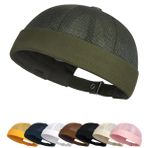 Beanie bere, kubbe, docker tarzı, trawler, ilkbahar, sonbahar, kış, yumuşak ve hafif, kadın dockercap şapka, sipersiz, gündelik, denizci şapkası, ayarlanabilir liman şapkası, asker yeşili, 58