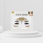 Bear & Pear Gold Renkli Kendinden Yapışkanlı Kristal Yüz Taşı Face Sticker - Altın