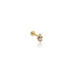 Bear Taşlı Altın Tragus Piercing
