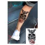 BearPear Kurukafa Geçici Dövme, Üniseks Dövme, Vücut Dövmesi, Tattoo