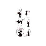 BearPear Minimal Kedili Geçici Dövme Kadın Dövmesi Kedi Dövmesi