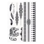 BearPear Rosie Girl Mandala Fil Ve Şerit Bileklik Geçici Dövme