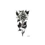 BearPear Siyah Gül Geçici Dövme Rose Tattoo