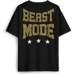 Beast Mode Gym Fitness Spor Animal Baskılı Oversize T-Shirt Siyah Unisex Tişört - XL