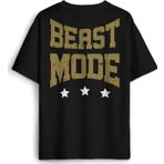 Beast Mode Gym Fitness Spor Animal Baskılı Oversize T-shirt Siyah Unisex Tişört