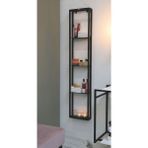 Beasym Modern Banyo Rafı, 4 Raflı Metal Raf - Siyah