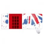 beatChong İngiltere İngiltere Londra Bayrağı Kırmızı Telefon Kulübesi Kaymaz Mousepad Büyük Genişletilmiş Oyun Ofis titched Kenarları Bilgisayar Mat Hediye