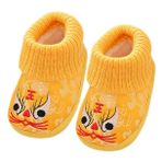 Beatifufu 1 Çift Çizgi Film Sıcak Tutmak Bebek Beşik Ayakkabı Yürümeye Başlayan Ev Terlikleri Bebek Ilk Yürüteçler Bebek Peluş Patik Gündelik Işlemeli Ayakkabı Plastik Alt Çocuk