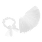 Beatifufu 1 Takım Çocuk Giydirme Giyim Kanat Bandı Kadınlar Için Siyah Saç Bantları Tutu Etek Bebek Cadılar Bayramı Cosplay Sahne Çocuk Tutu Elbise Aksesuarlar Beyaz Kız Çocuk Prenses Ağ