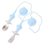 Beatifufu 1 Takım Yürümeye Başlayan Çocuk Eğitimi Kaşık Ve Çatal Bebek Eğitim Kaşığı Kendi Kendini Besleyen Bebek Eşyaları Çocuk Çatal Bıçak Takımı Kısa Kaşık Anti Damla Silika Jeli