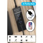 Beatitude Portatif 3.0 Usb Hub 4 Girişli Çoğaltıcı PC Laptop Uyumlu Adaptör 3. Mm Jack Dönüştürücü Flash Disk