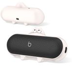Beats Pill 2024 için Silikon Koruyucu Kılıf, Darbeye Dayanıklı, Su Dayanımı, Çizilmez, Kir Tutmaz, Pratik Bluetooth Hoparlör Aksesuarı (Krem Beyaz)
