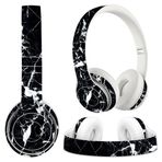 Beats Solo 3 için Çıkartma Kapağı, Siyah Ebru - Beats Solo 3 Cilt, Kulaklık Çıkartmaları