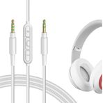 Beats Studio 3, Studio 2, Studio, Solo 3, Solo 2, Mixr, Pro Kablo, Dahili Mikrofon ve Ses Kontrolü ile 3,5 mm Yedek Stereo Kablosu (4 ft/1,2 m) ile uyumlu Geekria Mikrofonlu Ses Kablosu