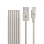 Beats USB-A'dan USB-C'ye Örgülü Kablo, Hızlı Şarj, Dayanıklı ve Dolanmayan Tasarım, Apple ve Android Aygıtlar İçin Uyumlu Şarj Kablosu (1,5 m) - Granit Beji