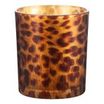 Beaupretty 1 adet yaratıcı cam şamdan, leopar desenli, adak mumluğu, cam tealight mumluk, leopar mumluk, gözlük standı, mumluk, çalışma masası