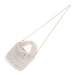 Beaupretty Yeni Çin tarzı tüylü topuz şık omuzdan askili çanta kadınlar için tüylü tote çanta kadınlar için peluş bez çantalar bulanık tote kadın çantası tüylü pur tüylü çanta polyester Bej