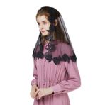 BEAUTELICATE Dantel Mantilla Şal Duvak Tül Çal Siyah Beyaz Kadınlar için Kilise Fuar Şapeli Katolik Gelin Nedime V107