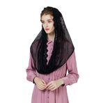BEAUTELICATE Dantel Mantilla Şal Örtüsü Tül Çal Siyah Beyaz Kadınlar için Kilise Fuarı Şapeli Katolik Gelin Nedime V111