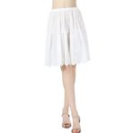 BEAUTELICATE İç etek bayan %100 pamuk vintage jüpon iç etek uzun kısa yarım etek dantel nakışlı Dirndl 50'li yıllar Rock Ivory siyah 55 cm, Fildişi - 55 cm, S
