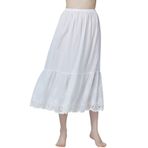 BEAUTELICATE İç etek bayan %100 pamuk vintage jüpon iç etek uzun kısa yarım etek dantel nakışlı Dirndl jüpon fildişi siyah 70 cm 80 cm, Alencon Lace - Fildişi - 85 cm Uzunluk, XL