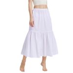 BEAUTELICATE Kadın Alt Eteği%100 Pamuk Fırfırlı Trim Petticoat Crinoline Vintage Kısa Uzun Alt Etek Antistatik Beyaz Siyah Fildişi 2 Uzunluk (Beyaz - 85 cm, XL)