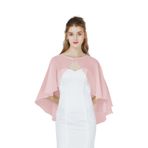BEAUTELICATE Şifon Stola Kadın Kutlama Şifon Şal Cape Bolero Örgü Ceket Düğün Gelin Abiye Gelin Elbisesi Gelin Elbisesi Yaz için, Uzun tarz - Dusty Rose, Tek Beden